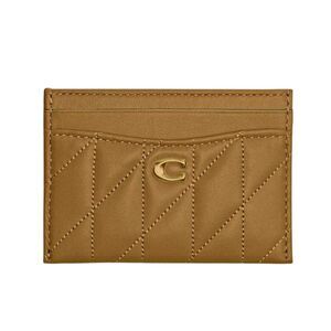 Coach Quilted Leather Card Holder / Olive